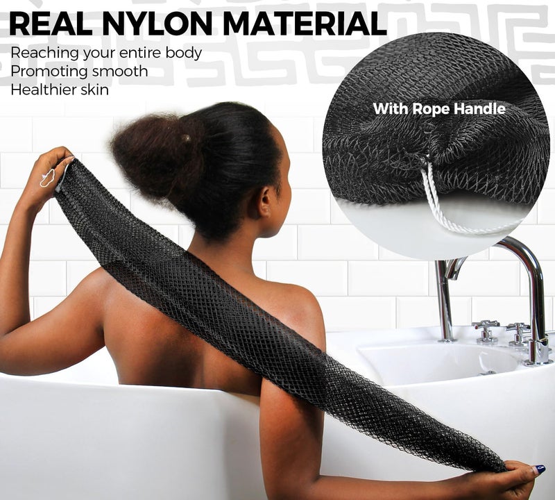 RelaxScene African Net Sponge Authentic - Exfoliating Back Scrub Bath Sponge with Knots - Afro Scrub Body Scrubber Exfoliator Washcloth - African Body Care Daily Use Shower Essentials - Image 3